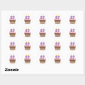 57歳のお誕生日ケーキ ラウンドシール (シート)