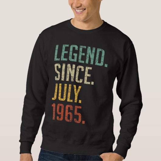 57歳の伝説1965年7月57誕生日 スウェットシャツ (正面)