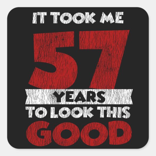 57歳の日は良い57誕生日に見えた スクエアシール (正面)
