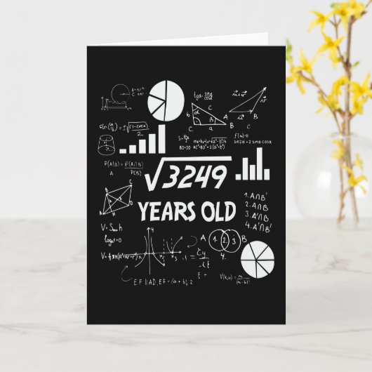 57歳の月日数学先生57th誕生日ギフト カード (黄色い花)