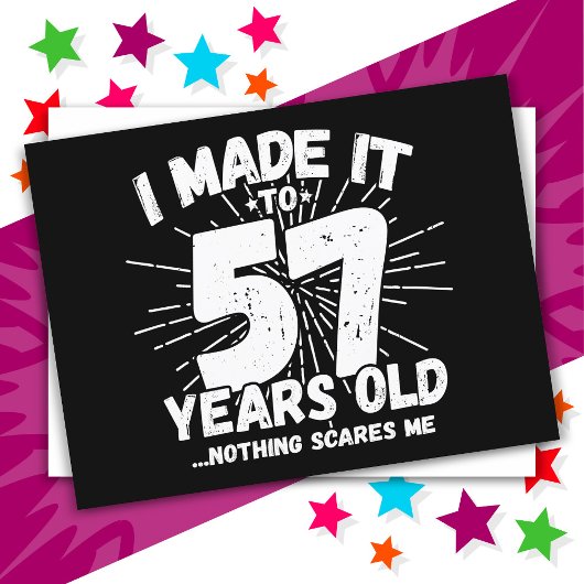 57歳の皮肉なミーム 面白い57歳の誕生日 ポストカード