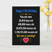 57歳の誕生日おめでとう!面白いマイルストーンギフト カード (黄色い花)