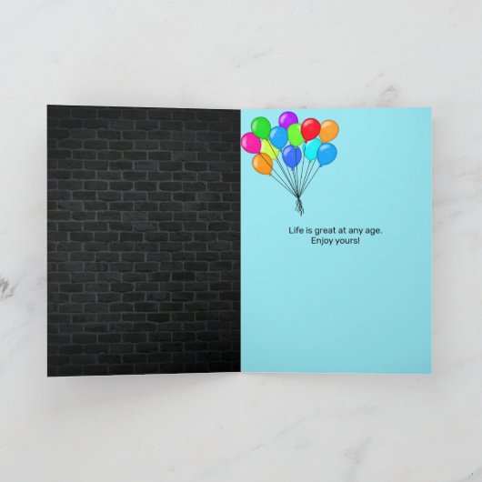 57歳の誕生日にネオンのサインが入る カード (内部)