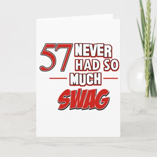 57歳の誕生日デザイン カード (正面)