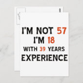 57歳の誕生日デザイン ポストカード (正面/裏面)