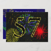 57歳の誕生日パーティーを招待する 招待状 (正面/裏面)