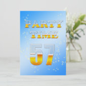 57歳の誕生日パーティー招待状(ビール付き) 招待状 (スタンド正面)