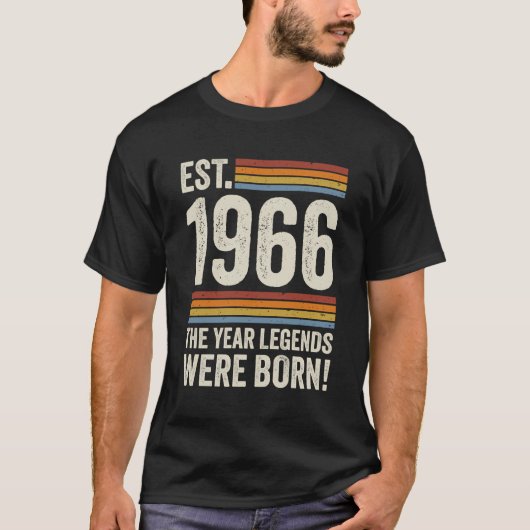 57歳ヴィンテージ1966 57番目の誕生日装飾 Tシャツ (正面)