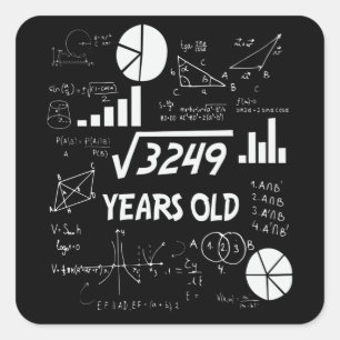 57歳Bday数学先生57番目の誕生日ギフト スクエアシール