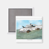 57牧草地に山形。 マグネット (正面/裏面)