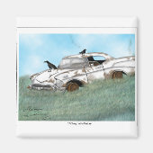 57牧草地に山形。 マグネット (正面)