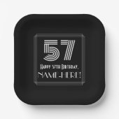57番目の誕生日:インスパイアアールデコの検索「57」 +名前 ペーパープレート (正面)