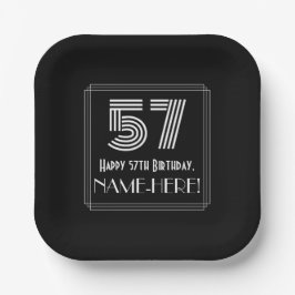 57番目の誕生日:インスパイアアールデコの検索「57」 +名前 ペーパープレート