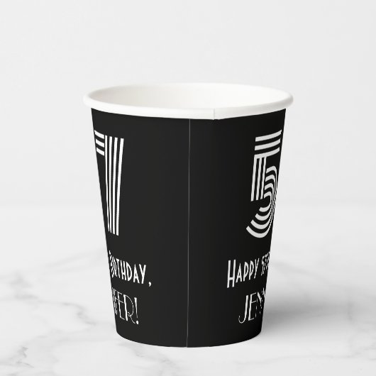 57番目の誕生日:インスパイアアールデコの検索「57」 +名前 紙コップ (右)