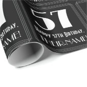 57番目の誕生日-インスパイアアールデコ検索"57",名前 ラッピングペーパー (ロールコーナー)