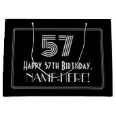 57番目の誕生日:インスパイアアールデコ「57」の外観と名前 ラージペーパーバッグ (正面)
