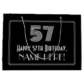 57番目の誕生日:インスパイアアールデコ「57」の外観と名前 ラージペーパーバッグ (裏面)
