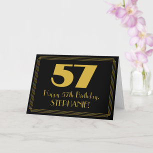 57番目の誕生日:インスパイアアールデコ「57」の検索と名前 カード