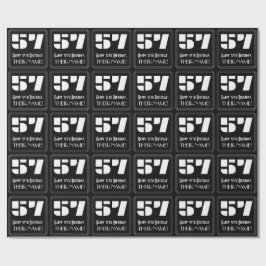 57番目の誕生日:インスパイアアールデコ「57」の検索と名前 ラッピングペーパー