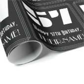 57番目の誕生日:インスパイアアールデコ「57」の検索と名前 ラッピングペーパー (ロールコーナー)