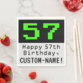 57番目の誕生日- Nerdy / オタク系のスタイル"57" & Name スタンダードランチョンナプキン (インサイチュ)