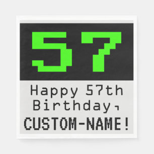 57番目の誕生日- Nerdy / オタク系のスタイル"57" & Name スタンダードランチョンナプキン