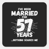 57結婚した年57おもしろい周年 スクエアシール (正面)