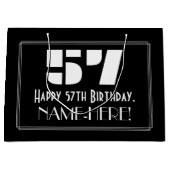 57誕生日インスパイア~アールデコルック"57" +名前 ラージペーパーバッグ (正面)