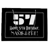 57誕生日インスパイア~アールデコルック"57" +名前 ラージペーパーバッグ (裏面)