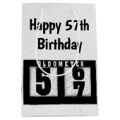 57誕生日ブラックオドメータ ミディアムペーパーバッグ (正面)