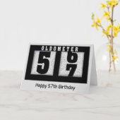 57誕生日用の黒い走行距離 カード (黄色い花)