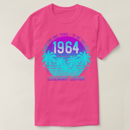 57誕生日1964ヴィンテージ審美的サンセットパーム5 Tシャツ (デザイン正面)