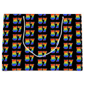 57誕生日:おもしろいレインボーイベント第57パターン ラージペーパーバッグ (正面)