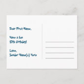 57誕生日-おもしろい花火パターン+虹57 ポストカード (裏面)