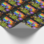 57誕生日:おもしろい花火、レインボールック# "57" ラッピングペーパー (角)