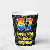 57誕生日:おもしろい音楽ノートPattern, Rainbow 57 紙コップ (裏面)