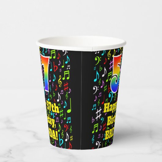 57誕生日:おもしろい音楽ノートPattern, Rainbow 57 紙コップ (右)