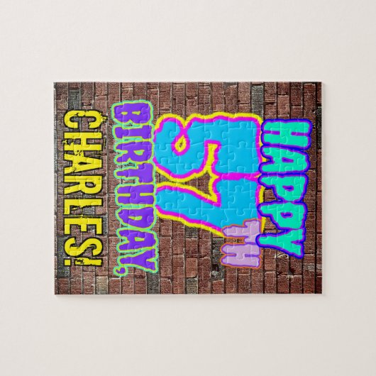 57誕生日～おもしろい、アーバン・グラフィティ・ルック ジグソーパズル (横)