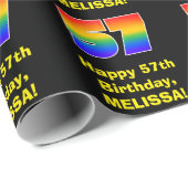 57誕生日:おもしろい、カラフルレインボーインスパイア# 57 ラッピングペーパー (ロールコーナー)