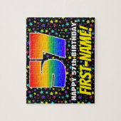 57誕生日:おもしろい、カラフル星野パターン ジグソーパズル (縦)