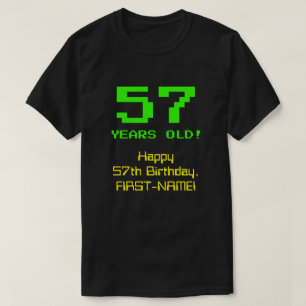 57誕生日:おもしろい、8ビットルック、Nerdy/オタク系の「57」 Tシャツ