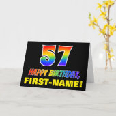 57誕生日:はっきりした,おもしろい,シンプル虹, 57 カード (黄色い花)