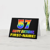 57誕生日:はっきりした,おもしろい,シンプル虹, 57 カード (正面)