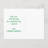 57誕生日:はっきりした,おもしろい,シンプル虹, 57 ポストカード (裏面)