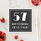 57誕生日~アールデコ見るインスパイア"57",名前 スタンダードランチョンナプキン (インサイチュ)