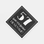 57誕生日~アールデコ見るインスパイア"57",名前 スタンダードランチョンナプキン (角)