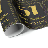 57誕生日～アールデコ見るインスパイア"57"，名前 ラッピングペーパー (ロールコーナー)