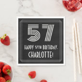 57誕生日:インスパイアアールデコ検索"57" +名前 スタンダードランチョンナプキン (インサイチュ)