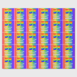 57誕生日: カラフル、おもしろいレインボーパターン# 57 ラッピングペーパー