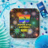 57誕生日:カラフル、おもしろい祝賀花火 ペーパープレート (パーティー)